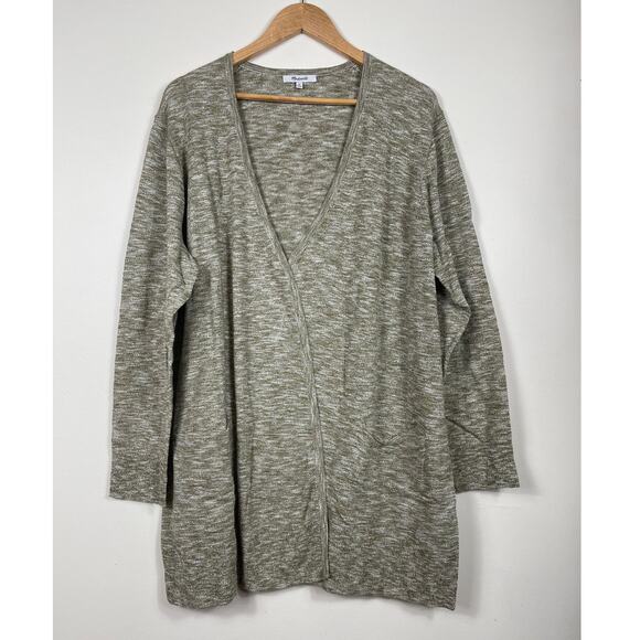 New Madewell Summer Ryder Cardigan in Marled Olive Women's Size 2X - Picture 3 of 9